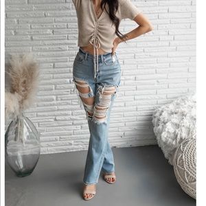 Straight leg jeans